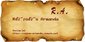 Rózsás Armanda névjegykártya